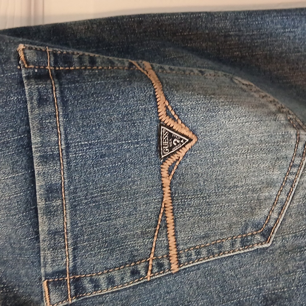 Guess Denim Blue Jeans Distressed Details. Medium Rise Skinny Scotch Fit 29×30 - Picture 8 of 11